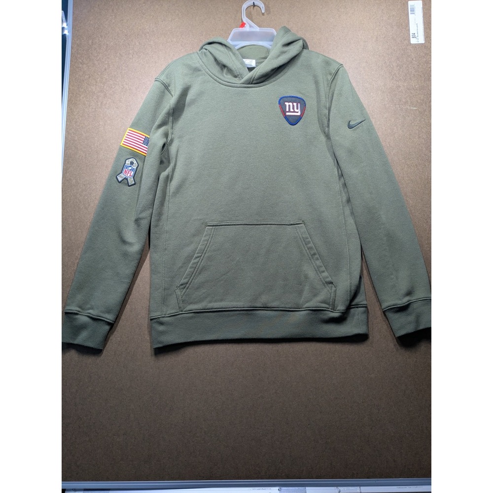 Nike Kids New York Giants Salute to Service Hoodie Olive Green Size L 14/16